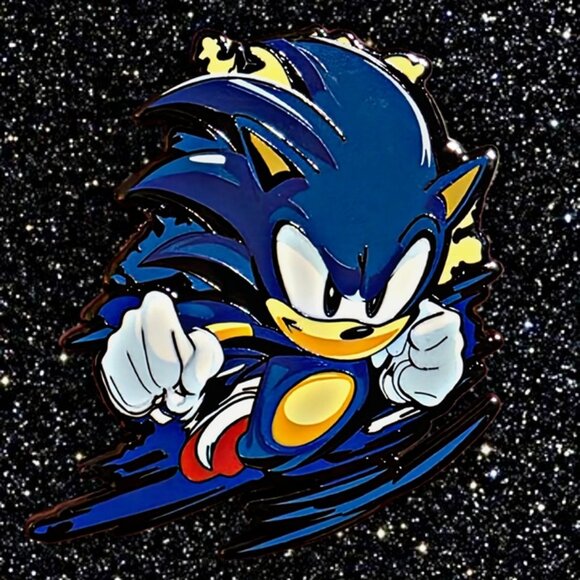 Speedy Sonic the Hedgehog Enamel Pin – Sega Video Game Collectible - Picture 1 of 3
